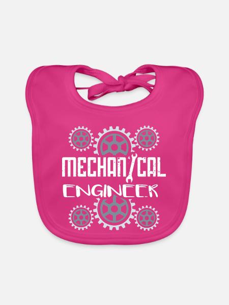 Maschinenbau Ingenieur - Baby Bio-Lätzchen - Fuchsia - Vorne