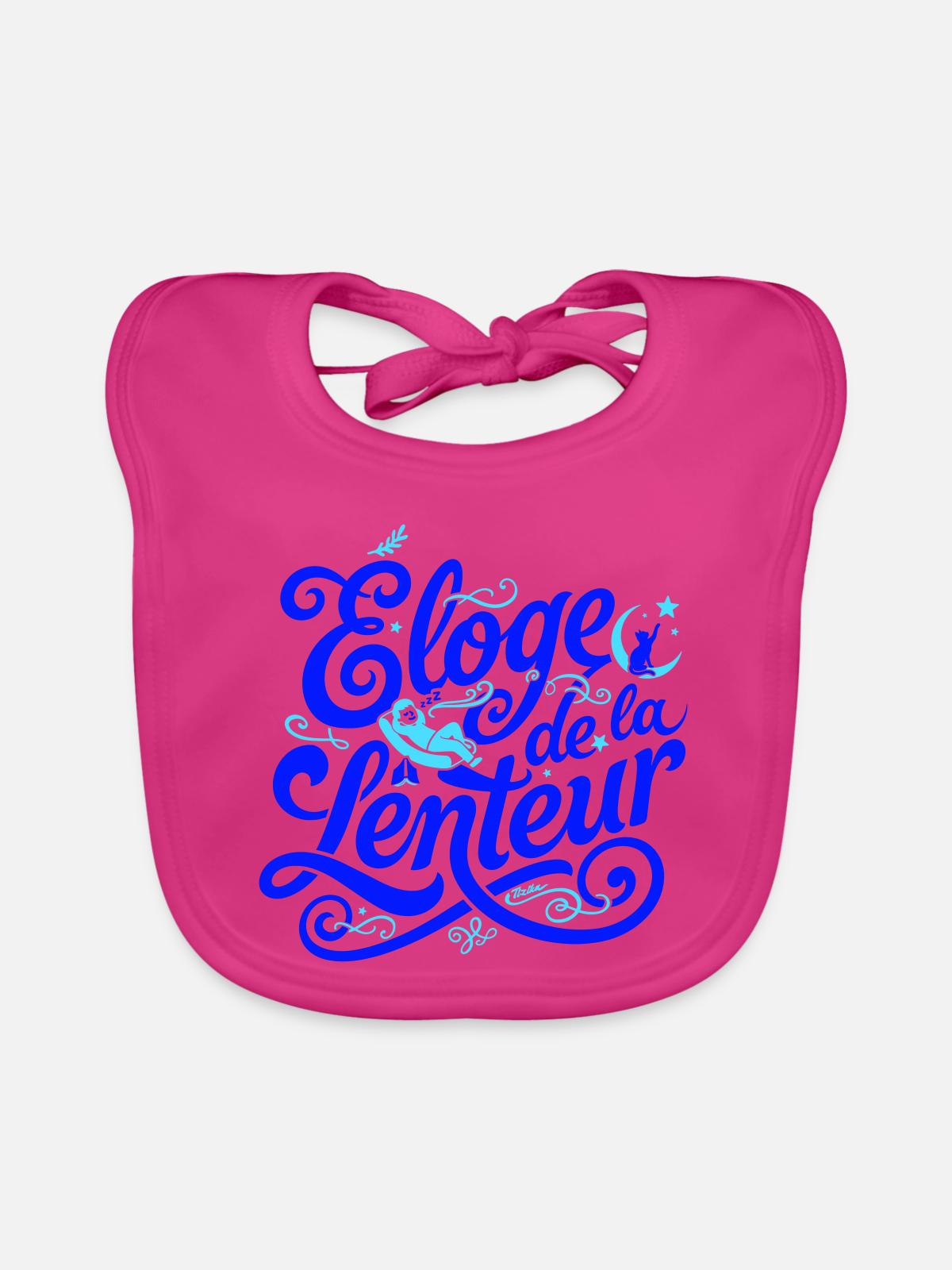 Zum Lob der Langsamkeit - Baby Bio-Lätzchen - Fuchsia - Vorne