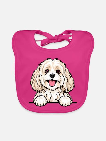 Havaneser - Baby Bio-Lätzchen - Fuchsia