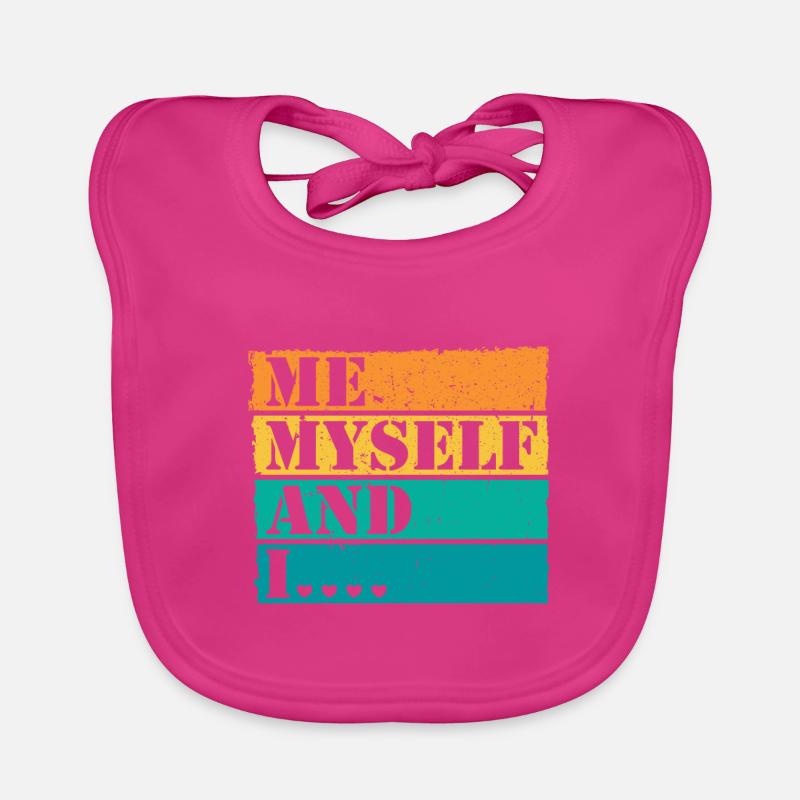 Me Myself and I Retro Spruch Statement Baby Bio-Lätzchen