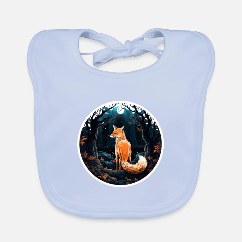 Pack animals: foxes, foxes, forest dwellers, forest animals Organic Baby Bibs
