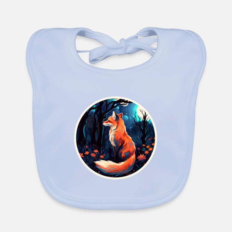 Pack animals: foxes, foxes, forest dwellers, forest animals Organic Baby Bibs