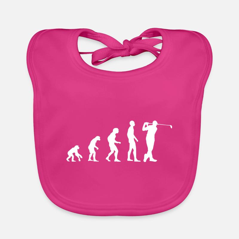 Evolution - Golfer - Golf - Sport - Geschenkidee Baby Bio-Lätzchen