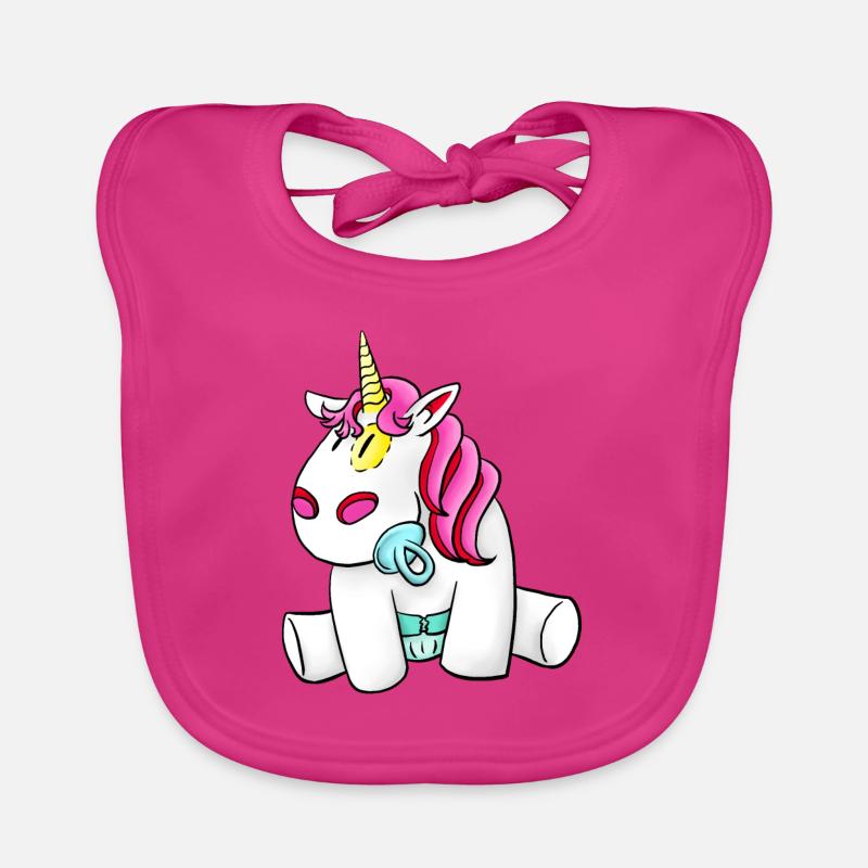 Bébé Licorne - Bavoir bio Bébé - fuchsia