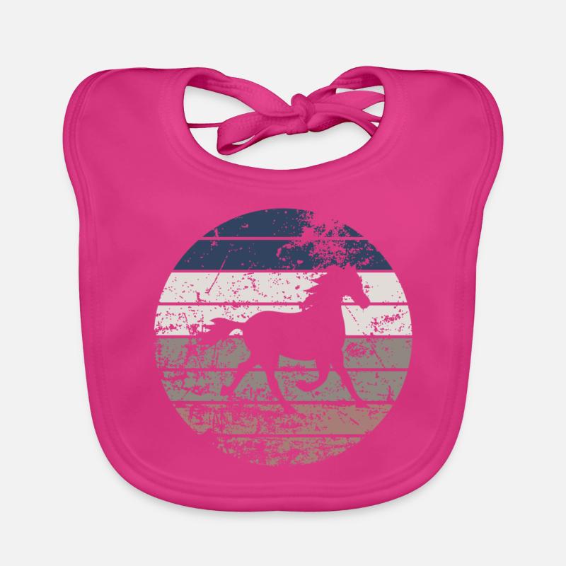 Cheval - Bavoir bio Bébé - fuchsia