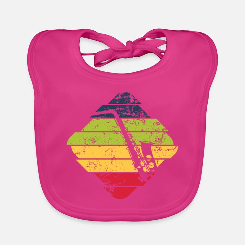 Saxofon - Baby Bio-Lätzchen - Fuchsia