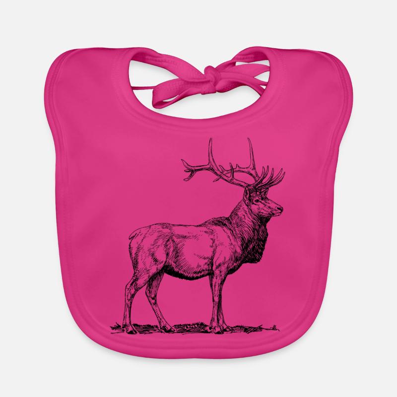 Stolzer Hirsch - Baby Bio-Lätzchen - Fuchsia