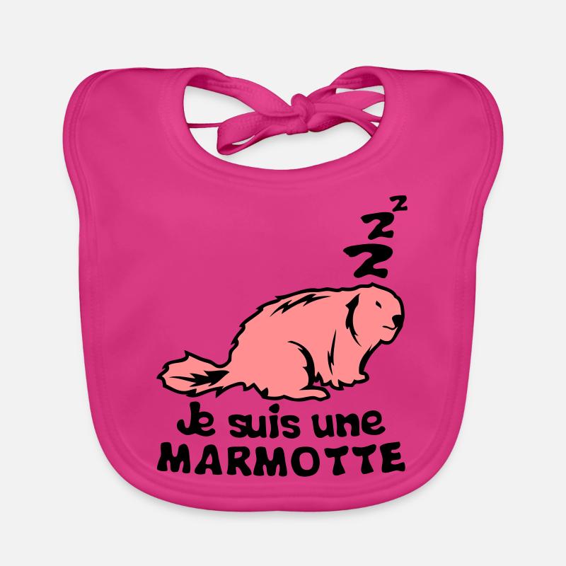je suis une marmotte animal expression Bavoir bio Bébé