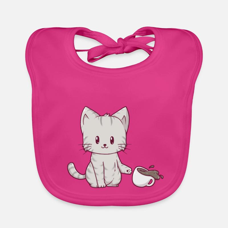Chat mignon avec café Bavoir bio Bébé