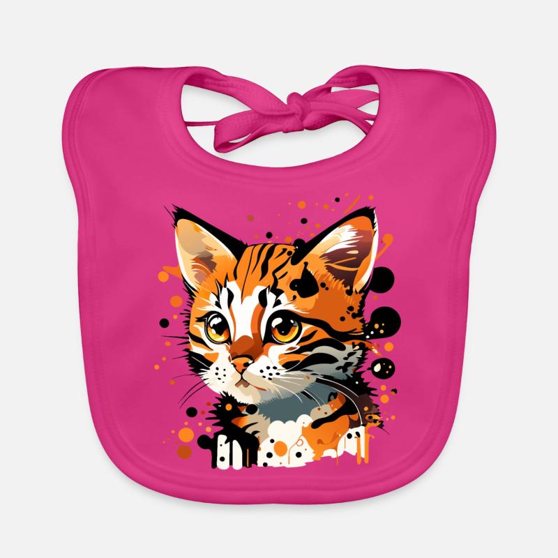 getigertes Kätzchen Baby Bio-Lätzchen