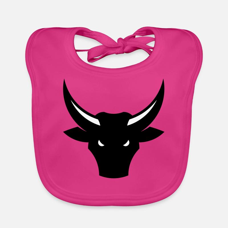 Bull / Taurus / Ox / Bull Head (2C) Organic Baby Bibs