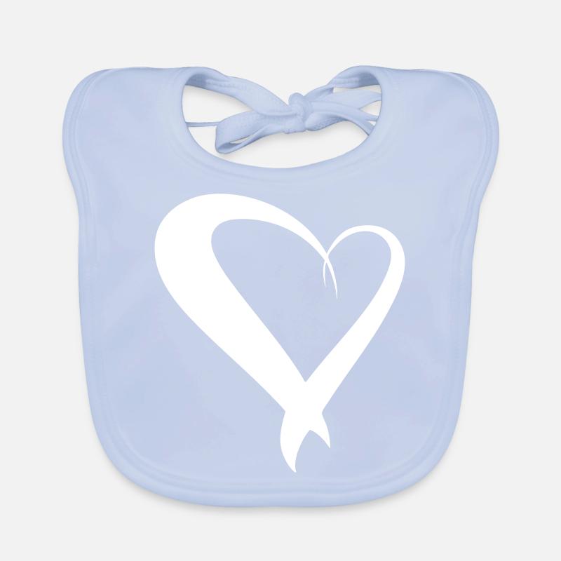 Heart Decorative Drawing, Symbol, Hand Drawn Organic Baby Bibs