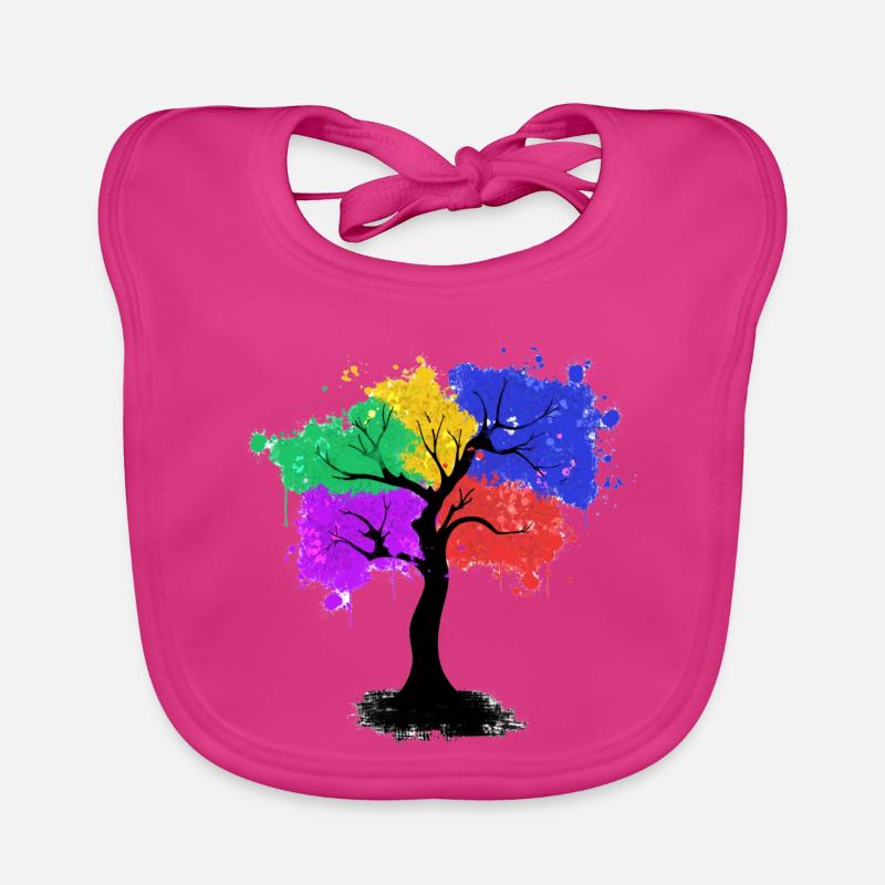 Farbbaum - Baby Bio-Lätzchen - Fuchsia
