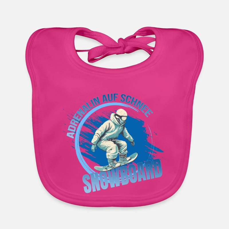 Adrenalin auf Schnee - Snowboard Baby Bio-Lätzchen