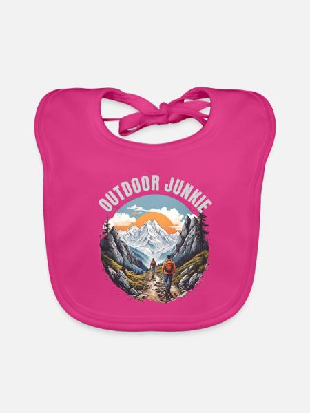 Outdoor Junkie - Baby Bio-Lätzchen - Fuchsia