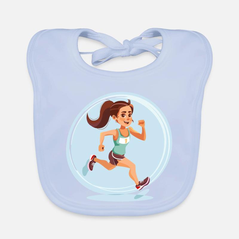 Läuferin im Comic-Stil Baby Bio-Lätzchen