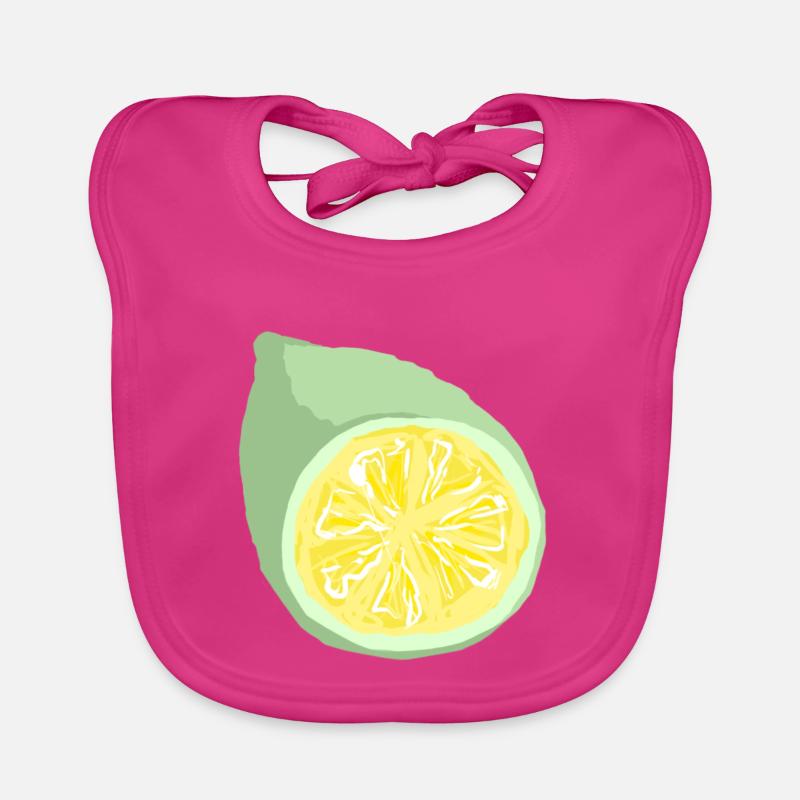 Tranche d’agrumes abstrait - Bavoir bio Bébé - fuchsia