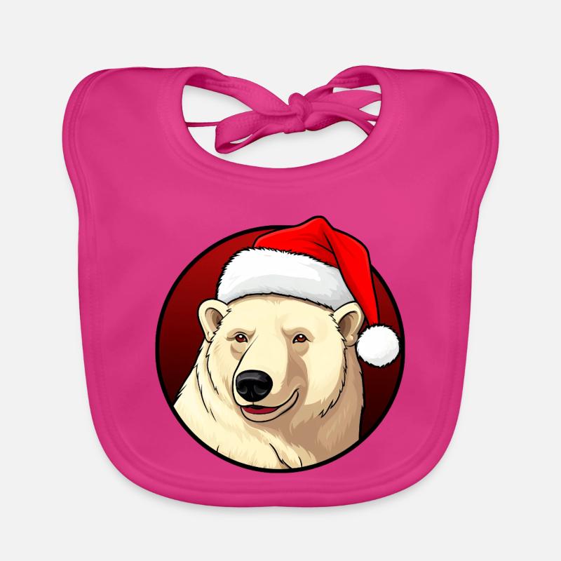 Polar Bears Christmas Organic Baby Bibs