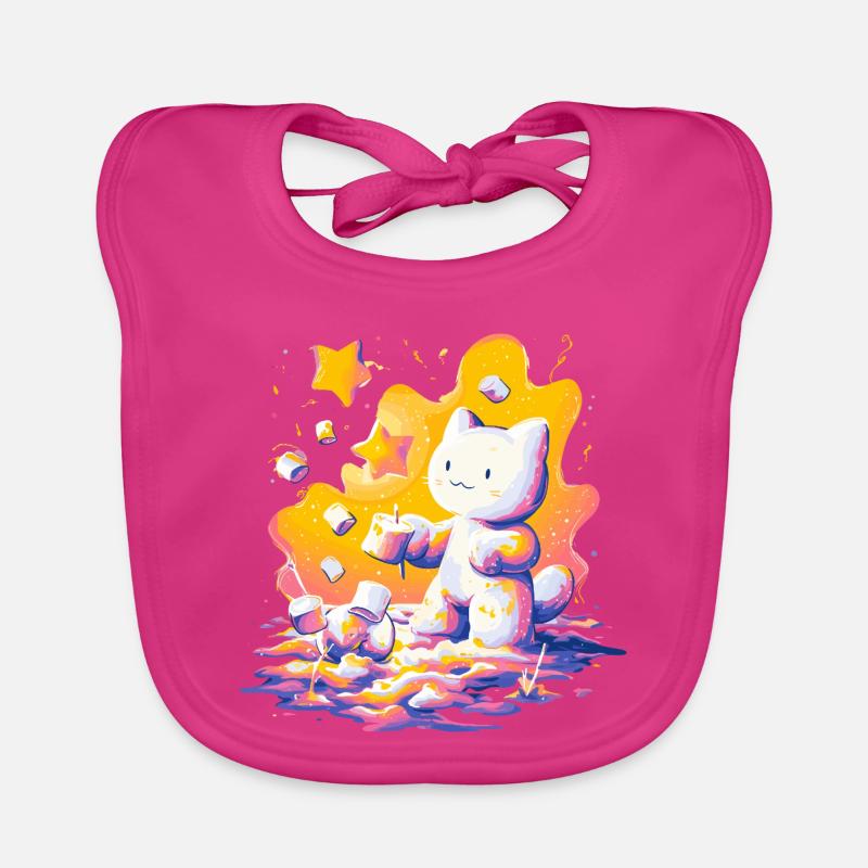 Cat Cosmos Neon Palette Organic Baby Bibs