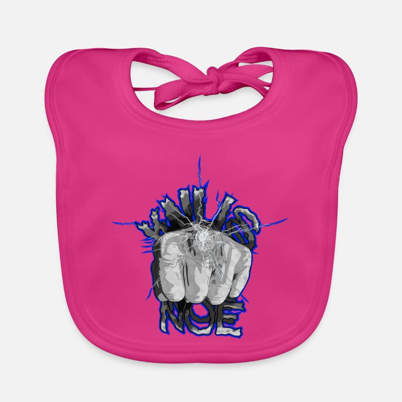 Die Faust zerschlägt das Glas Baby Bio-Lätzchen