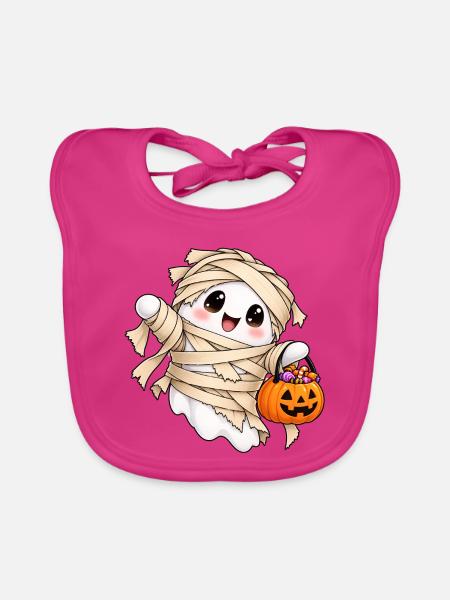 Halloween kids design - Baby Bio-Lätzchen - Fuchsia - Vorne