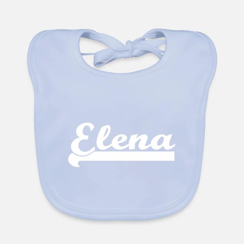 Prénom Elena - blanc Bavoir bio Bébé