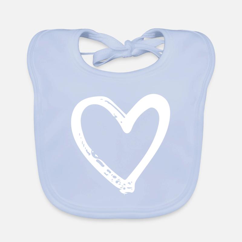 Cœur blanc Bavoir bio Bébé