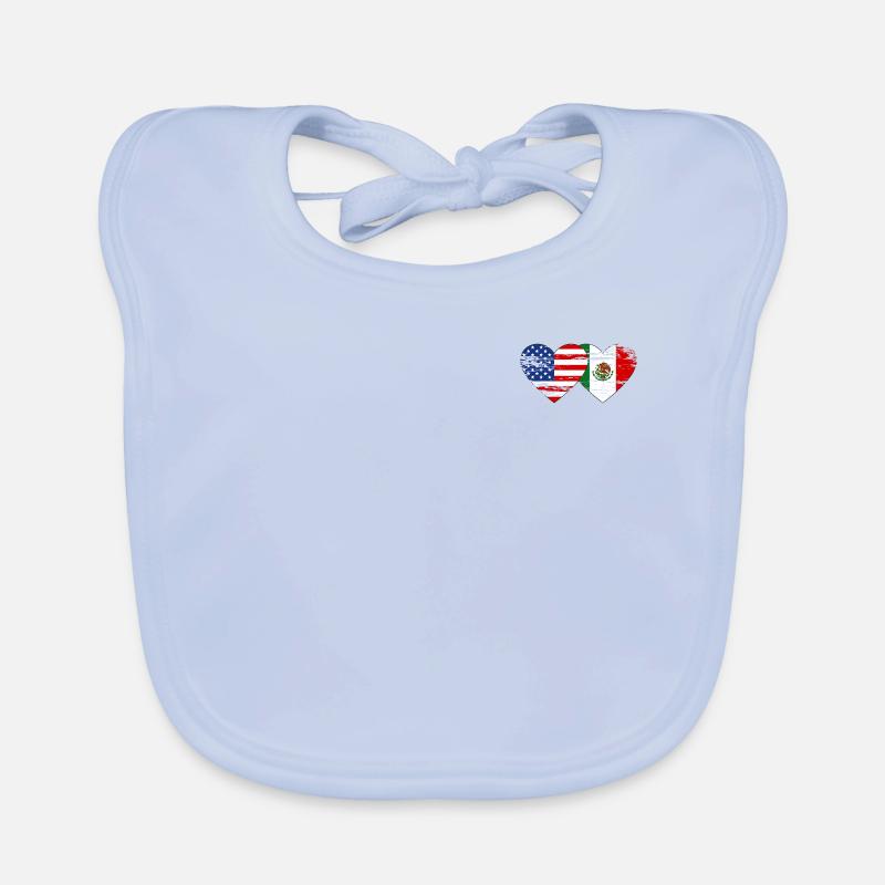 Cœur de drapeau Meksiko des États-Unis utilisé Bavoir bio Bébé