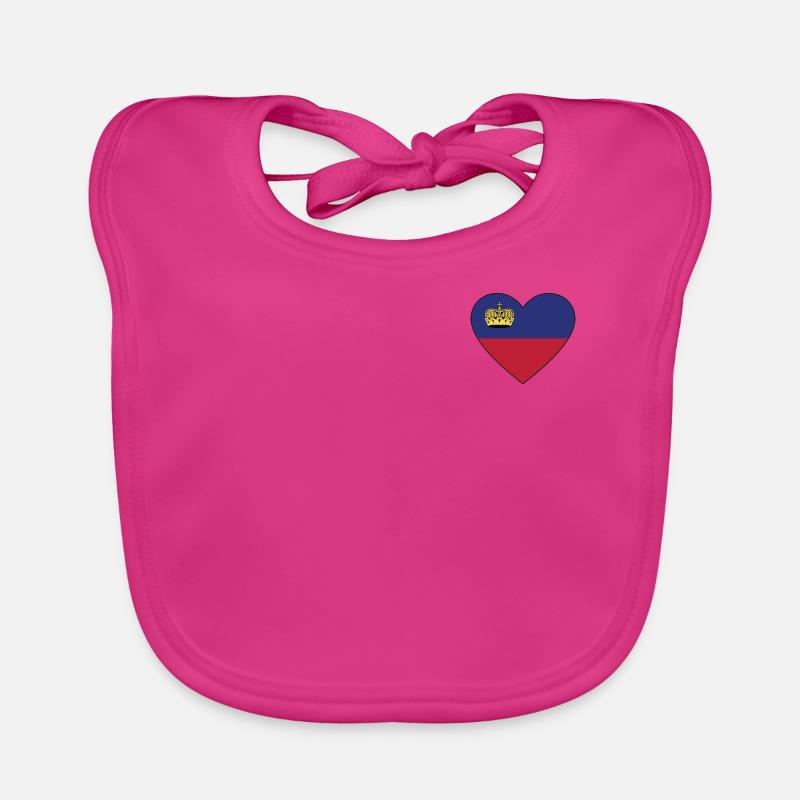 Drapeau du Liechtenstein en forme de cœur Bavoir bio Bébé