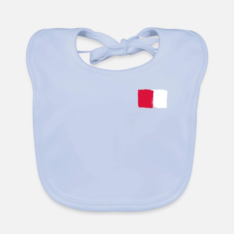 Rouge et blanc aspect usé Bavoir bio Bébé