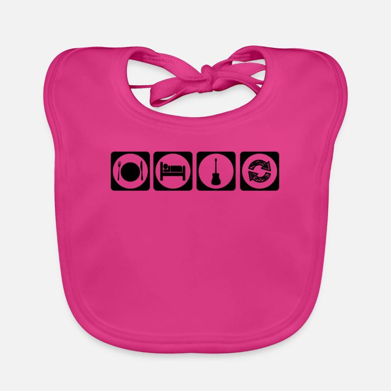 geschenk gift eat sleep repeat gitarre guitar acou Baby Bio-Lätzchen