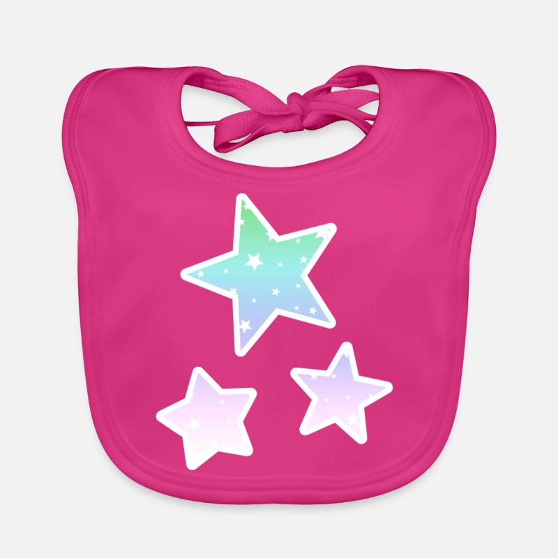 Regenbogensterne Regenbogen Sterne Pastell Farben Baby Bio-Lätzchen