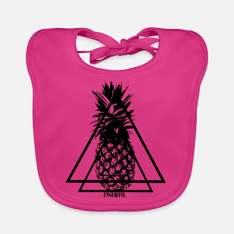 ananas - Bavoir bio Bébé - fuchsia