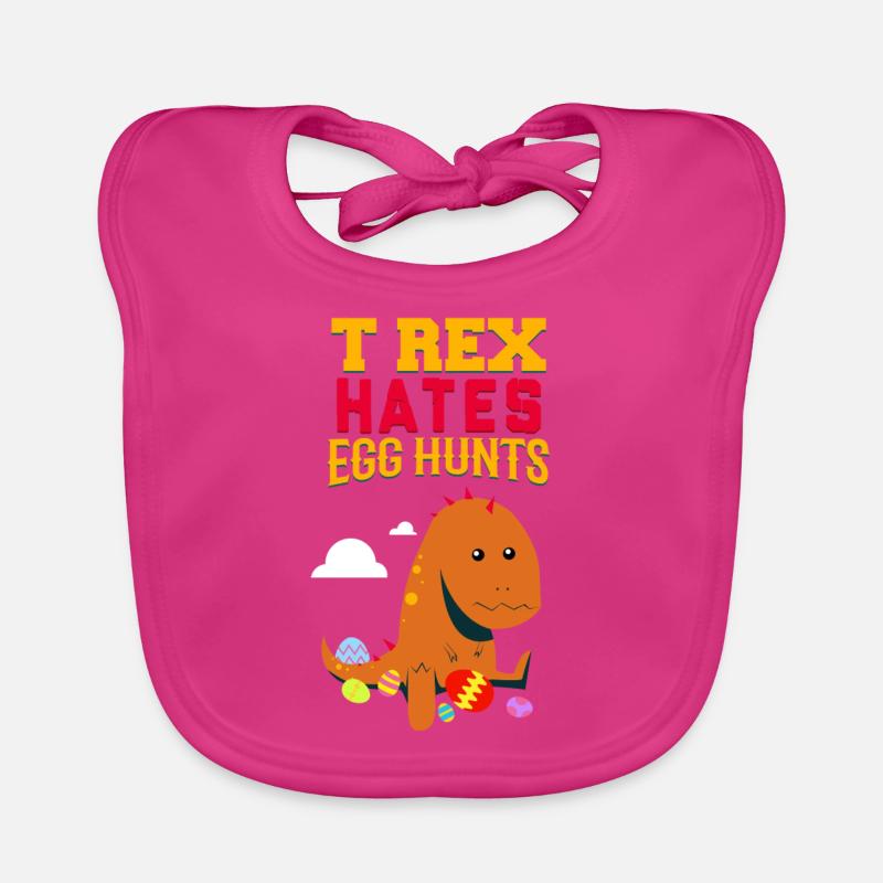 Funny Dinosaur Hates Easter Eggs Gift Organic Baby Bibs