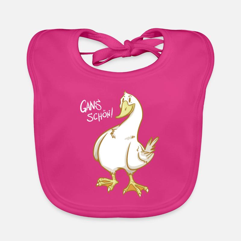 Gans Schön - Geschenk - Baby Bio-Lätzchen - Fuchsia