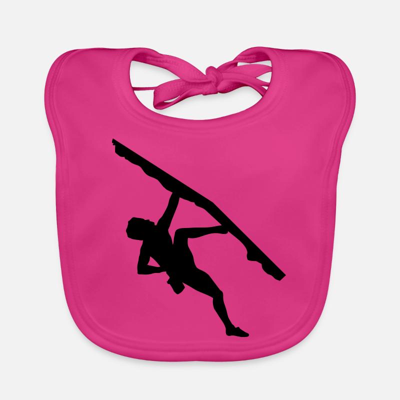 Klettern, Kletterer - Baby Bio-Lätzchen - Fuchsia