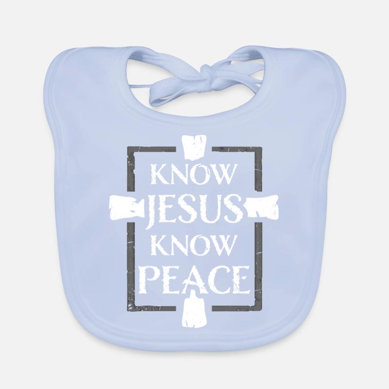 Know Jesus Know Peace No Hate Christian Bible Love Organic Baby Bibs