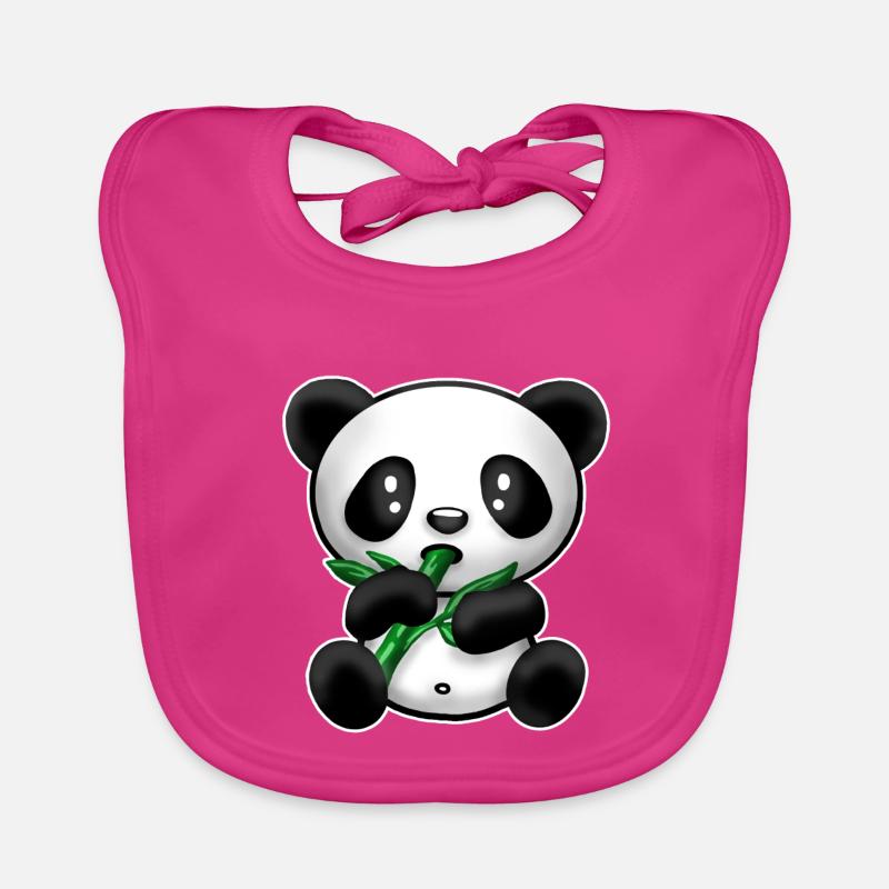 Panda avec du bambou Bavoir bio Bébé