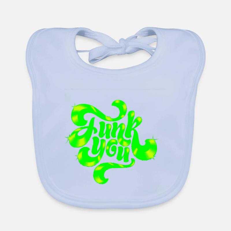 Green Neon Punk Text Design Organic Baby Bibs