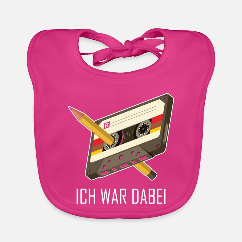 Kassette Bleistift 80er 90er Erinnerung Geschenk - Baby Bio-Lätzchen - Fuchsia