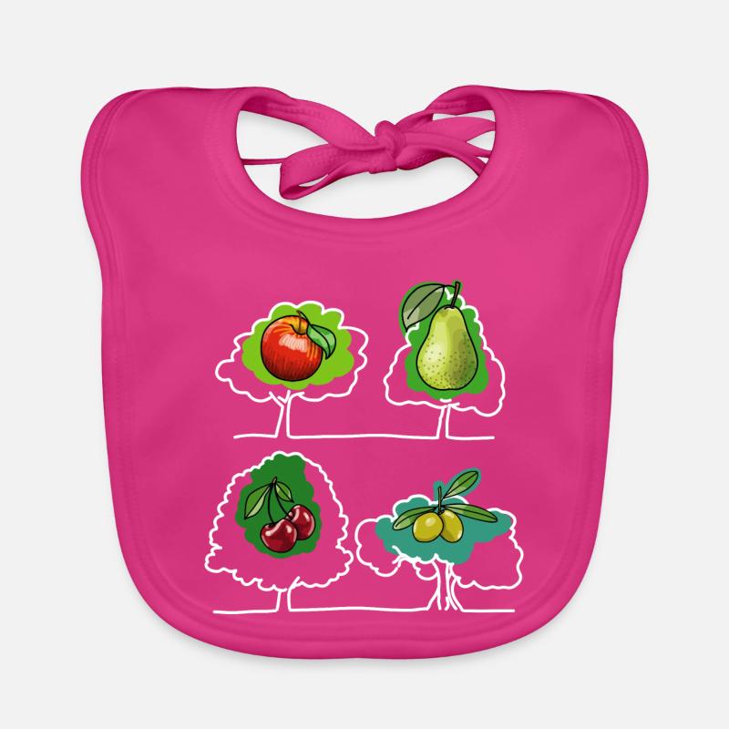 Apple, Pear, Cherry Organic Baby Bibs