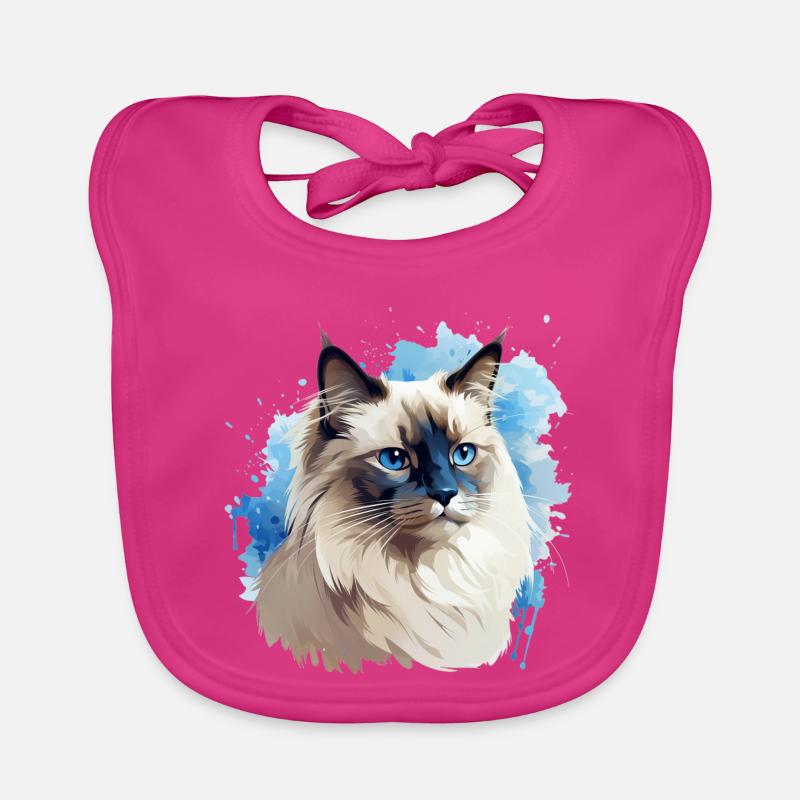 Tête de chat sacré Birman Bavoir bio Bébé