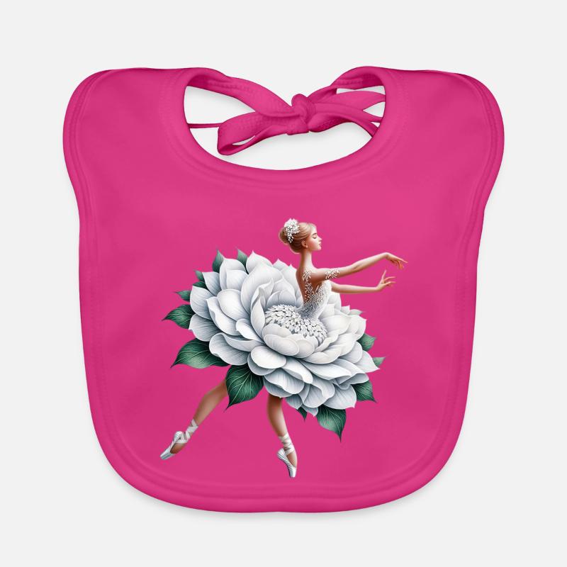 Danseuse de ballet avec tutu - Bavoir bio Bébé - fuchsia