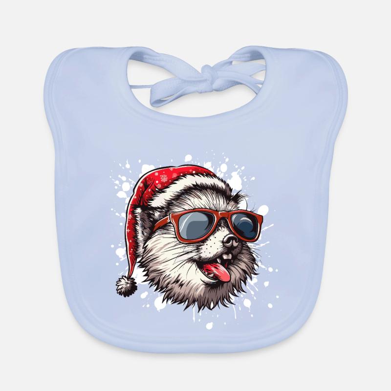 Hérisson Noël Drôle Bavoir bio Bébé