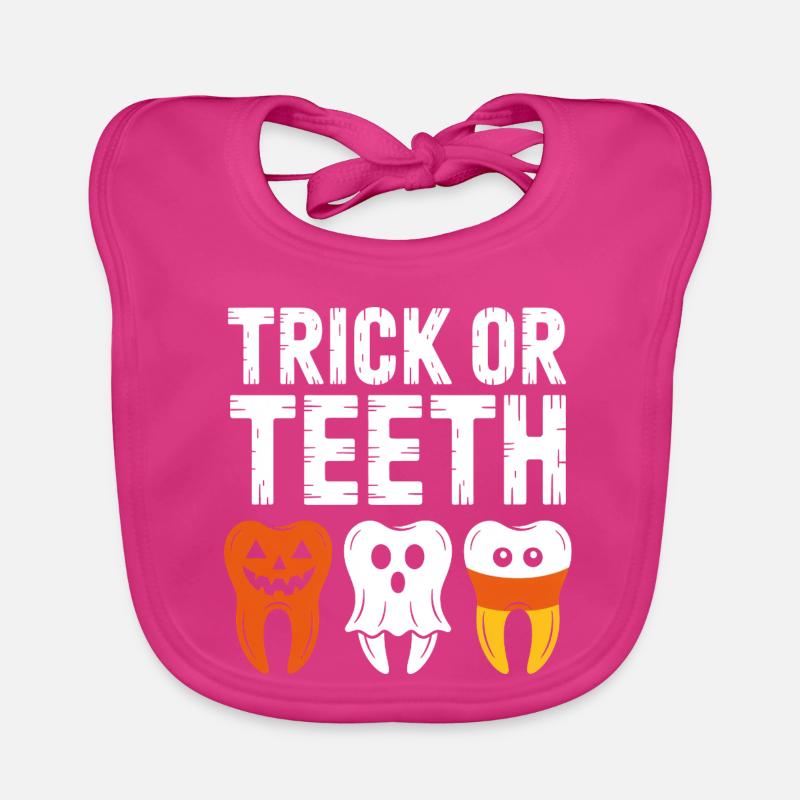Trick or Teeth Halloween Tee Organic Baby Bibs