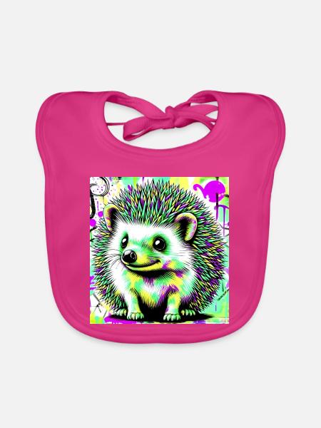 Igel - Baby Bio-Lätzchen - Fuchsia
