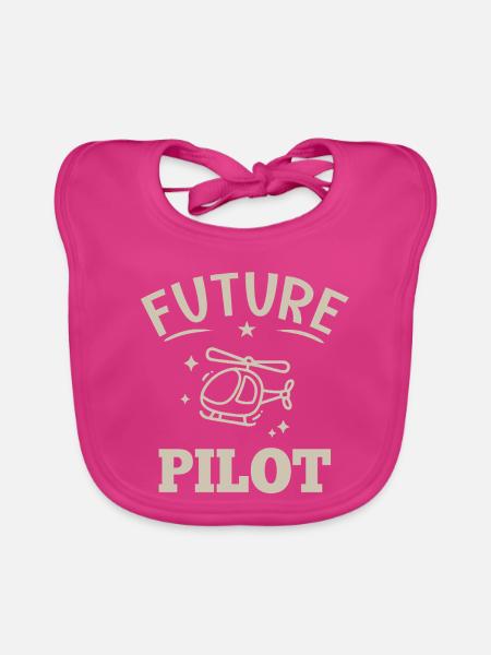 Zukünftiger Hubschrauberpilot - Baby Bio-Lätzchen - Fuchsia