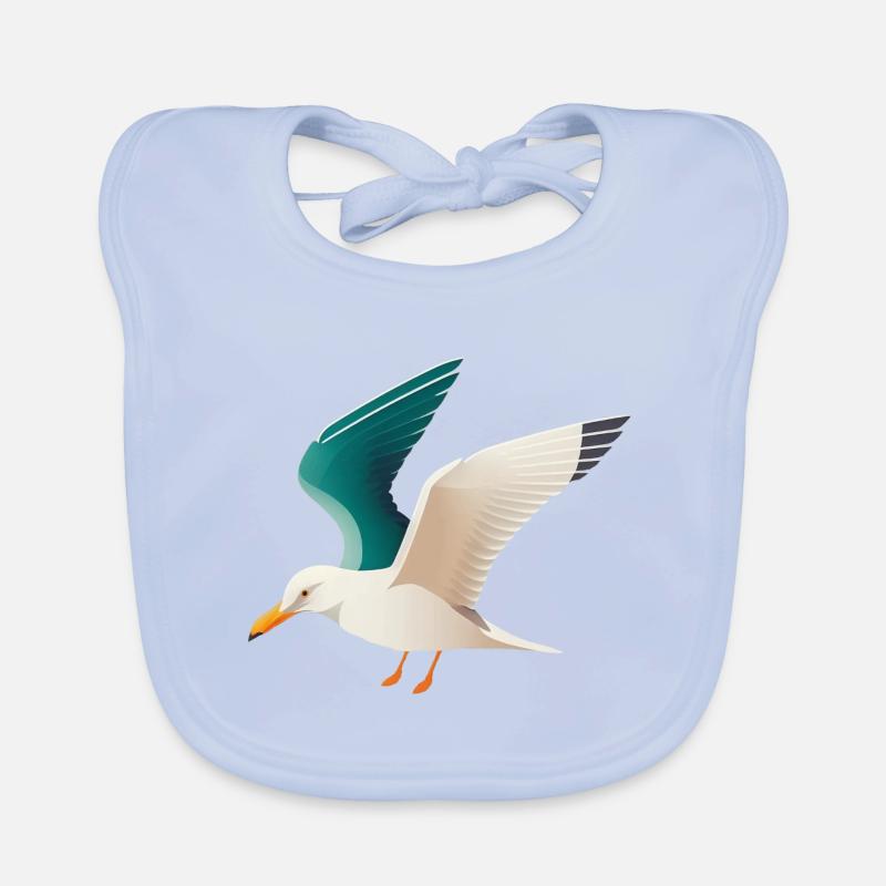 Nordsee Küste Möwe Polygon Baby Bio-Lätzchen