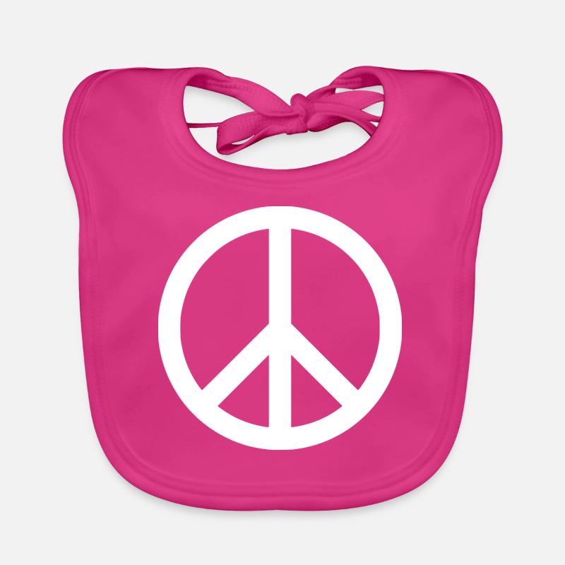 Peacezeichen - Baby Bio-Lätzchen - Fuchsia