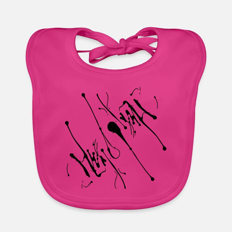 Éclaboussure abstraite - Bavoir bio Bébé - fuchsia